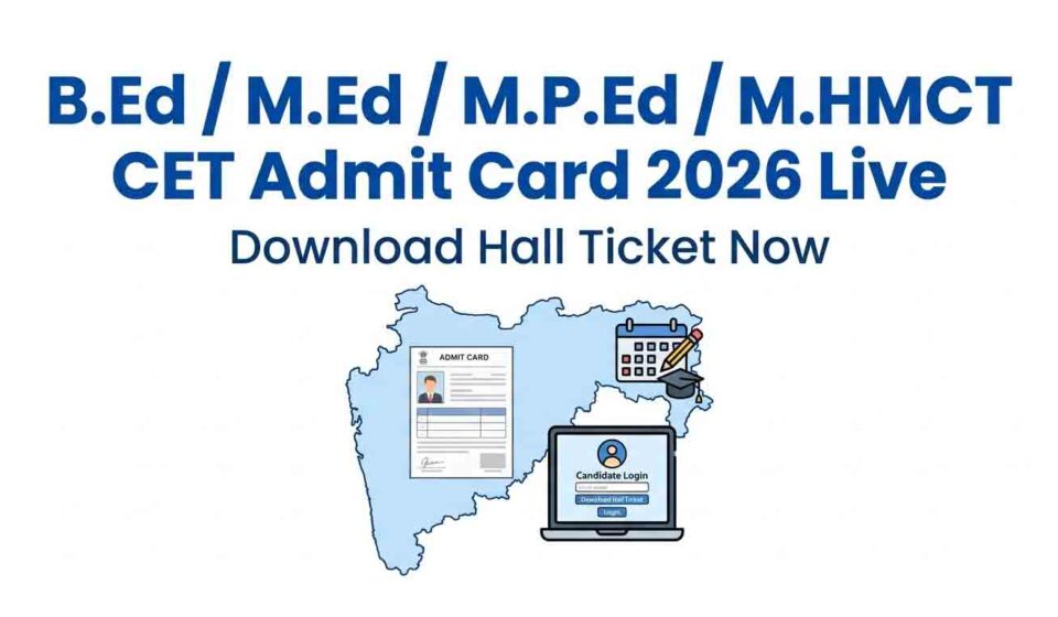 B.Ed M.HMCT M.Ed M.P.Ed CET Admit Card 2026
