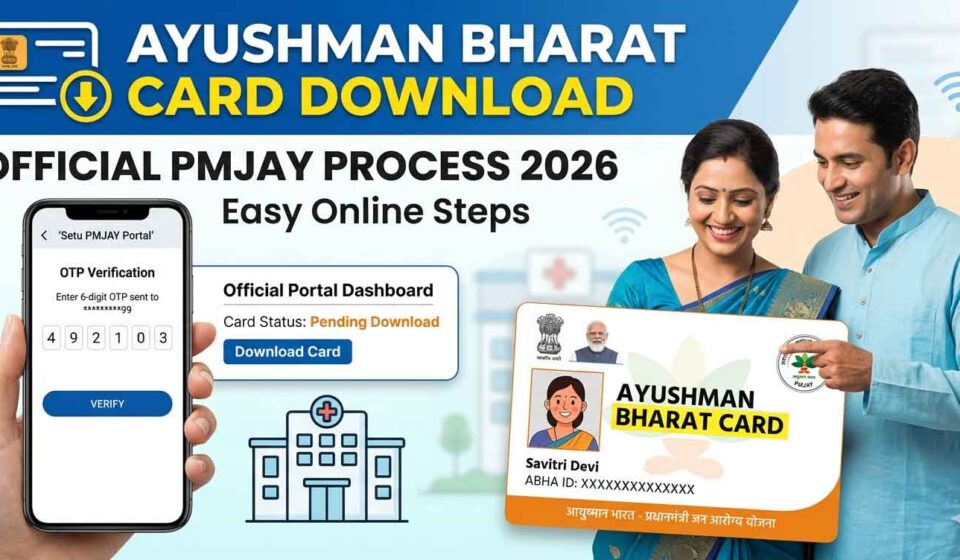 Ayushman Bharat card download online using mobile number and Aadhaar through PMJAY official portal