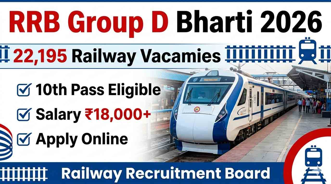 RRB Group D Bharti 2026: 22195 Railway Vacancy, Eligibility & Apply Online
