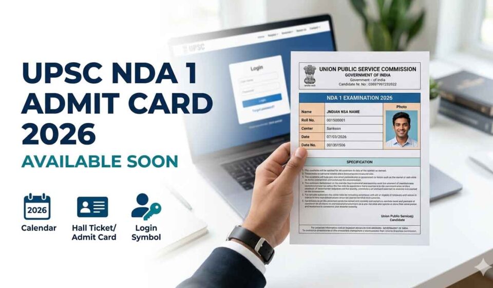 UPSC NDA 1 Admit Card 2026 hall ticket available soon official update