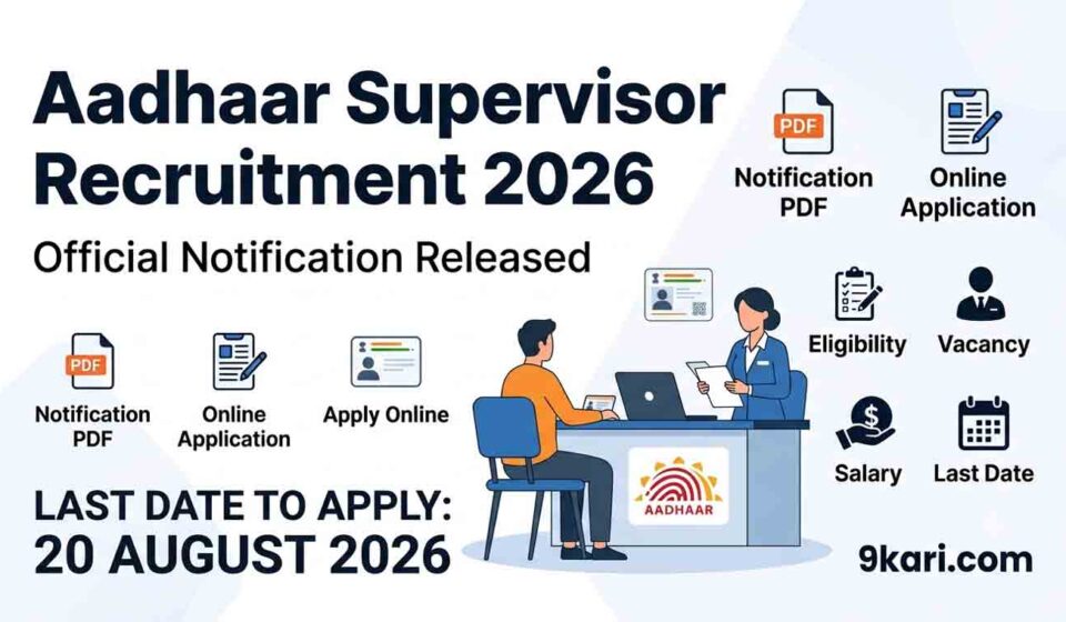 Aadhaar Supervisor Recruitment 2026