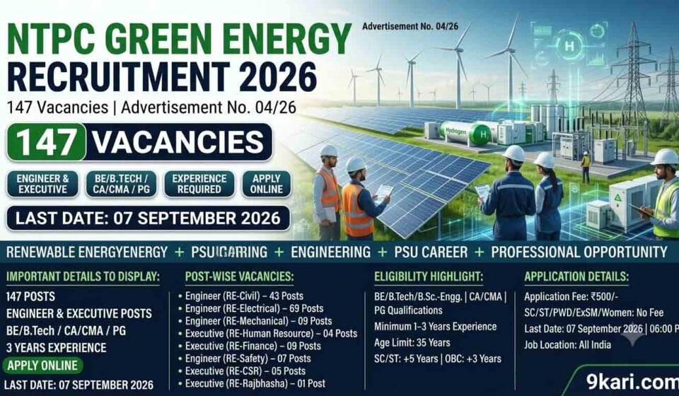 NTPC Green Energy Limited Recruitment 2026