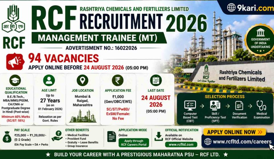 RCF Recruitment 2026